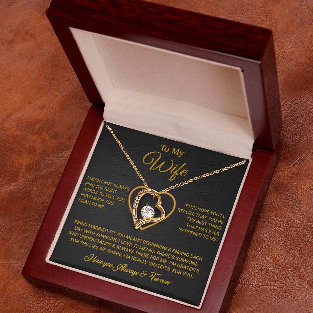 To My Wife Necklace, Gift For Wife, Anniversary Gift For Wife, Necklace For Wife 20_6_Gold