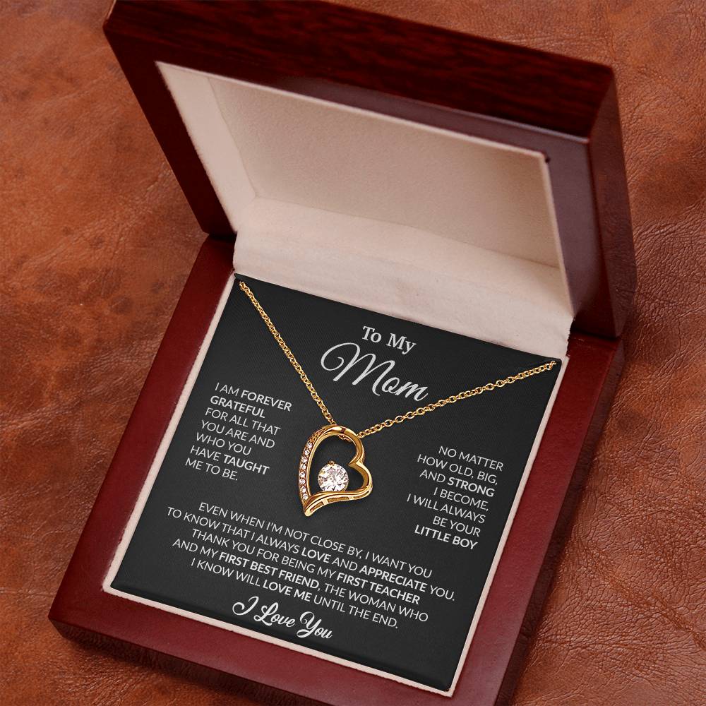 To My Mom Necklace, Gift For Mom From Daughter, Mother's Day Gifts 3_4_Black