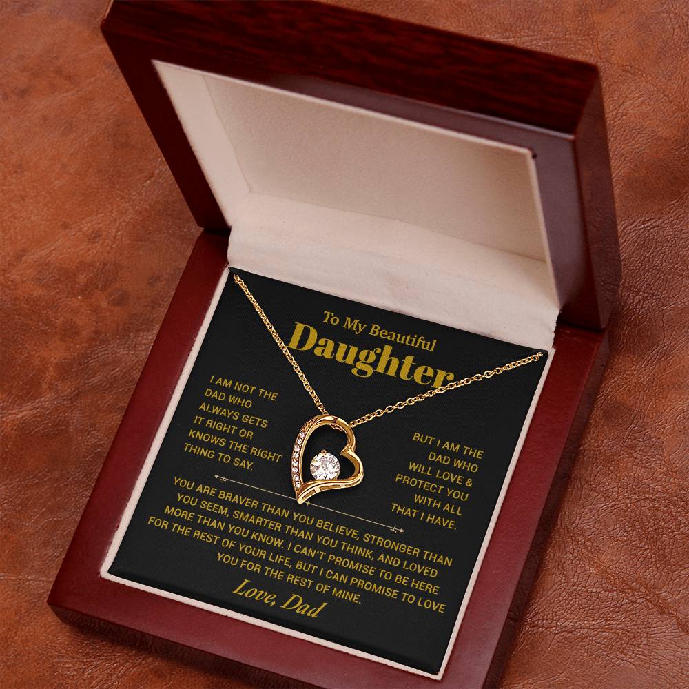 To My Daughter Necklace, Gift for Daughter from Dad, Father Daughter Necklace 21_10_Gold
