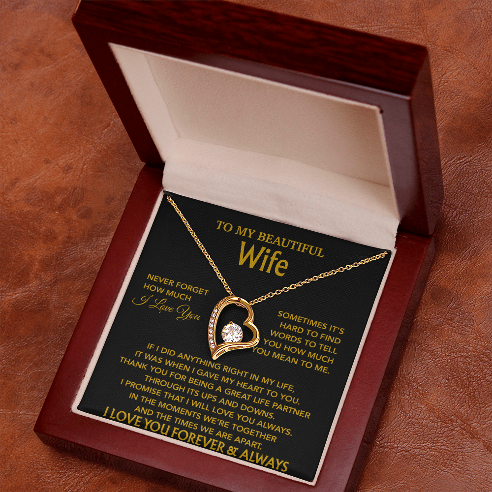 To My Wife Necklace, Christmas Gifts For Wife, Anniversary Cute Gift For Wife_Gold_20_8