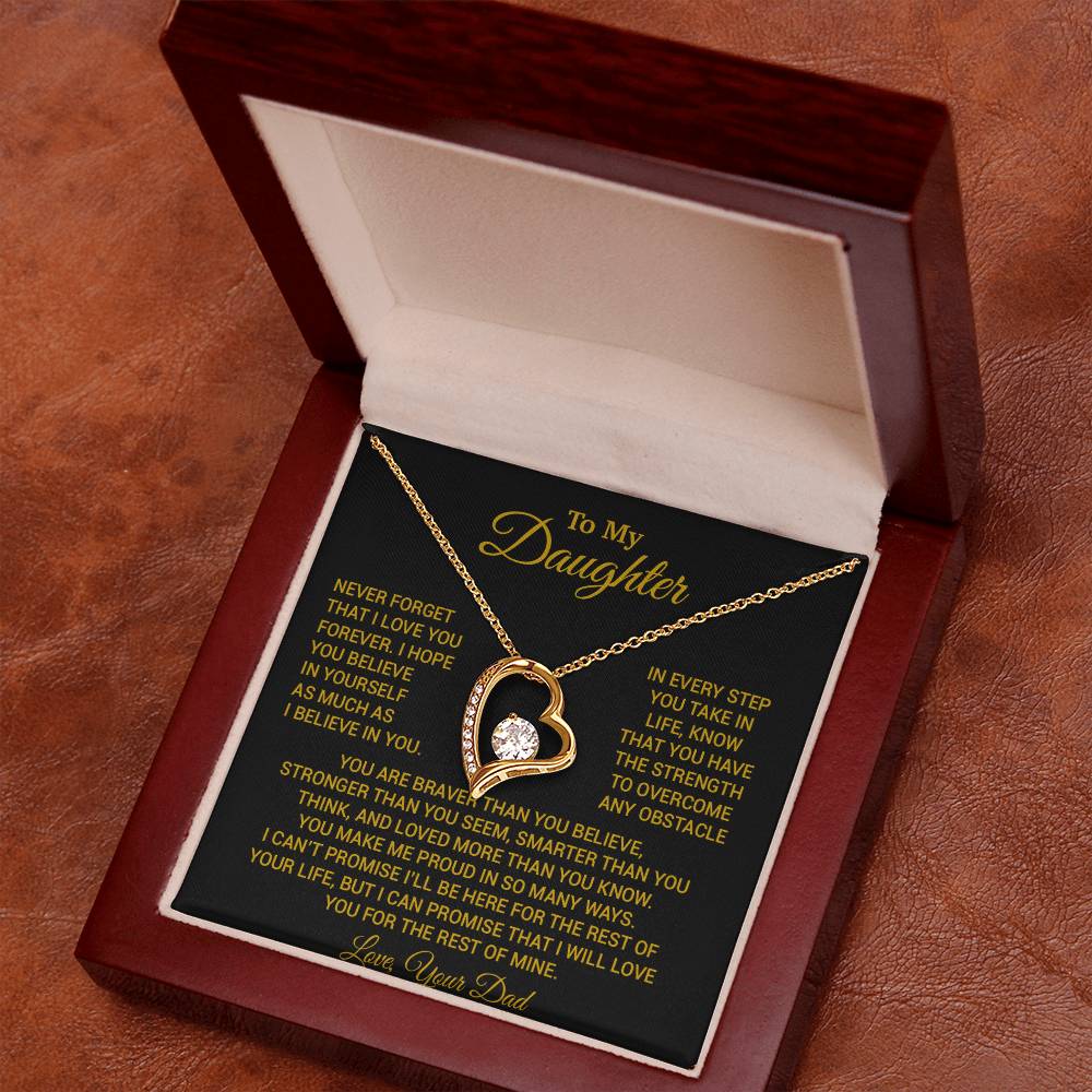 To My Daughter Necklace, Daughter Father Necklace, Daughter Gift From Dad 24_8_Gold