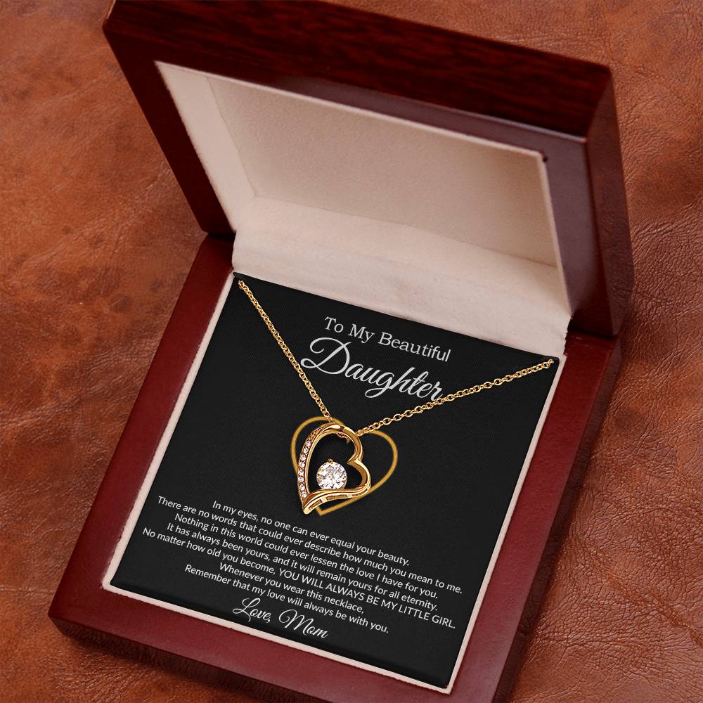 To My Daughter Necklace, Gift For Daughter From Mom, Daughter Mother Necklace 21_7_Black