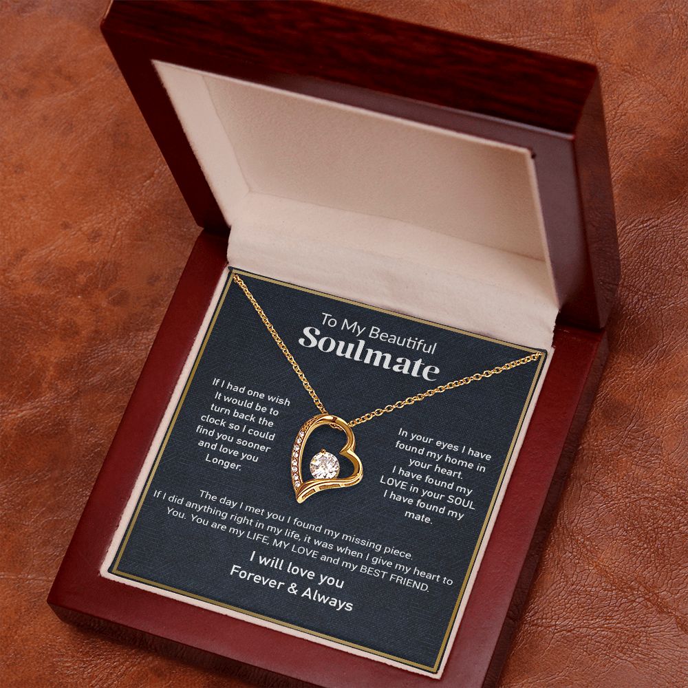 To My Soulmate Necklace, Gift For Her, Gift For Soulmate, Birthday Gift
