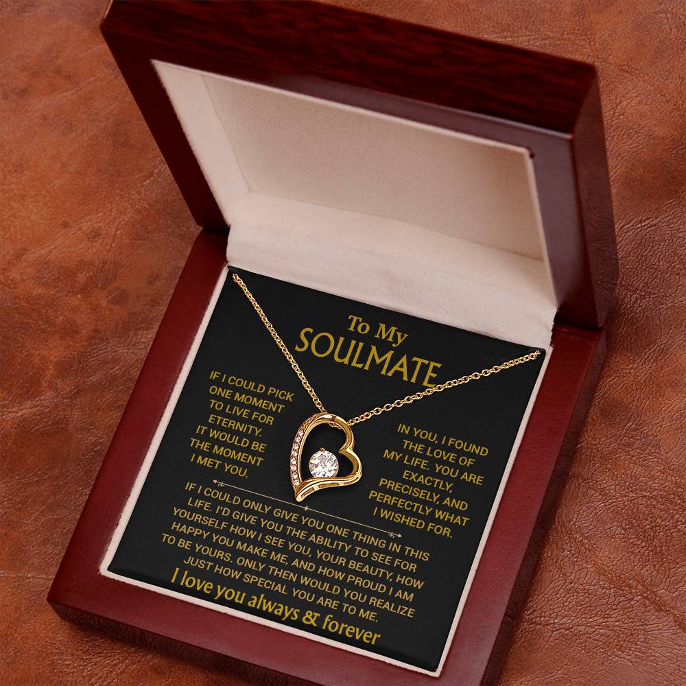 To My Soulmate Necklace, Soulmate Gift, Gift For Girlfriend, Christmas Gift 27_8_Gold