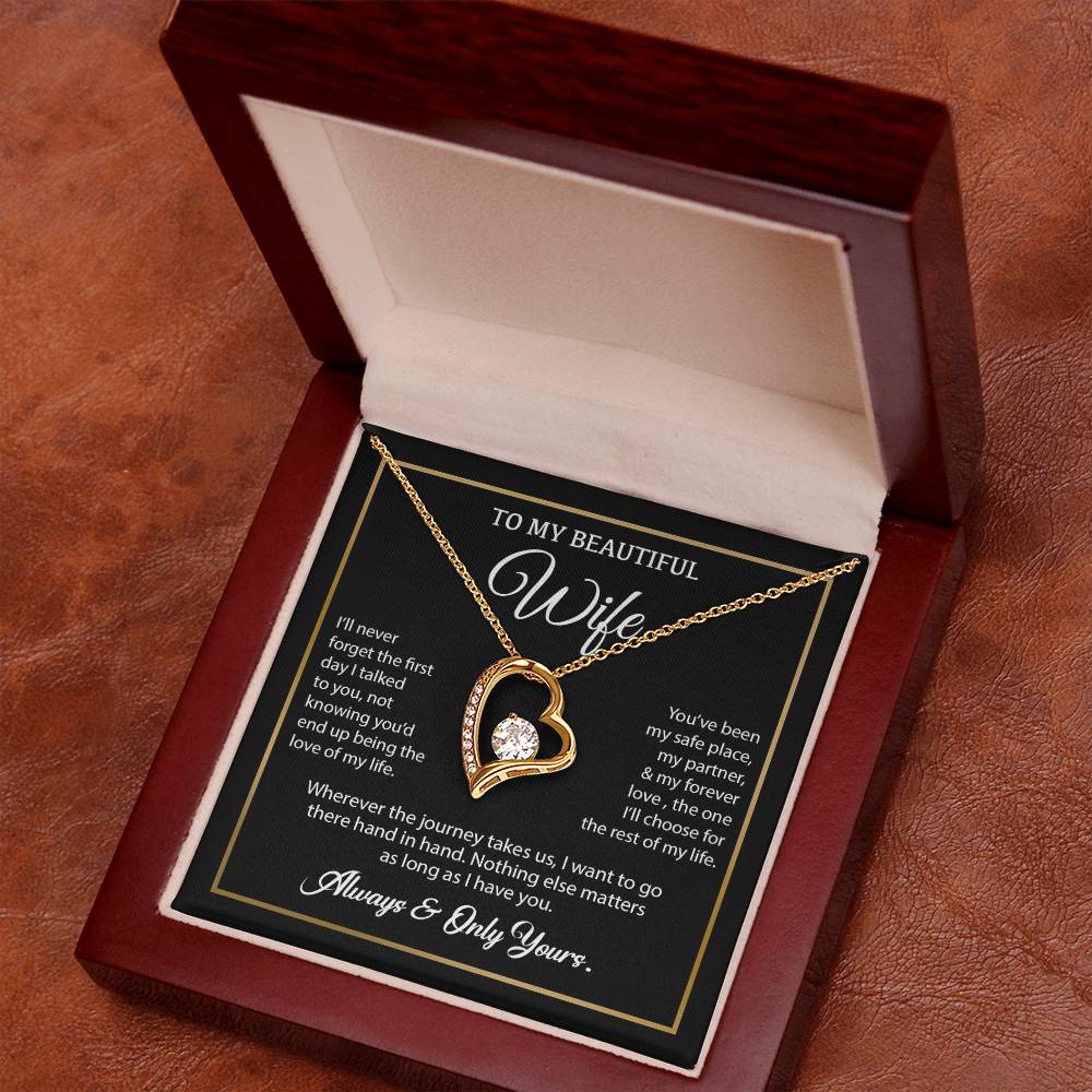 To My Wife Necklace, Gift For Wife, Anniversary Gift For Wife, Necklace For Wife 24_7_Black