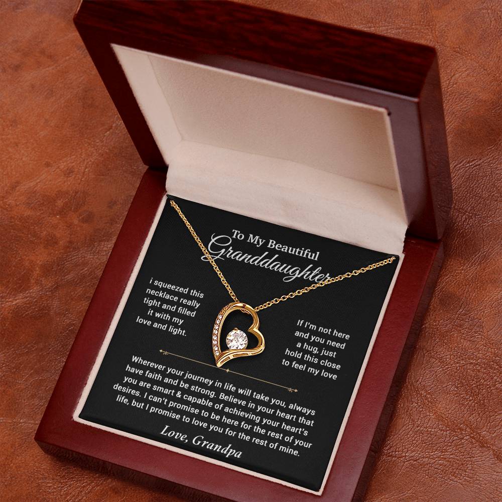 To My Granddaughter Necklace, Birthday Gift For Granddaughter, Birthday Gifts 11_6_Black