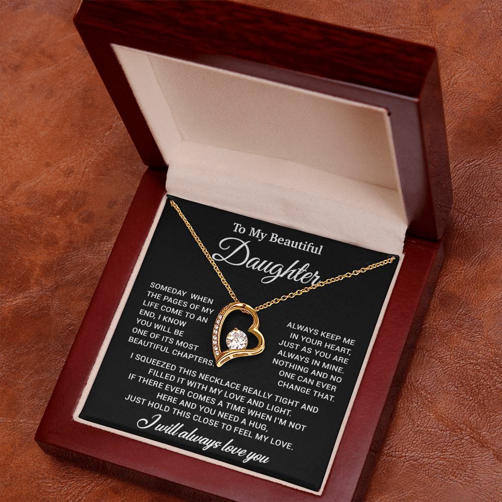 To My Daughter Necklace, Gift for Daughter from Dad, Father Daughter Necklace 7_11_Gold