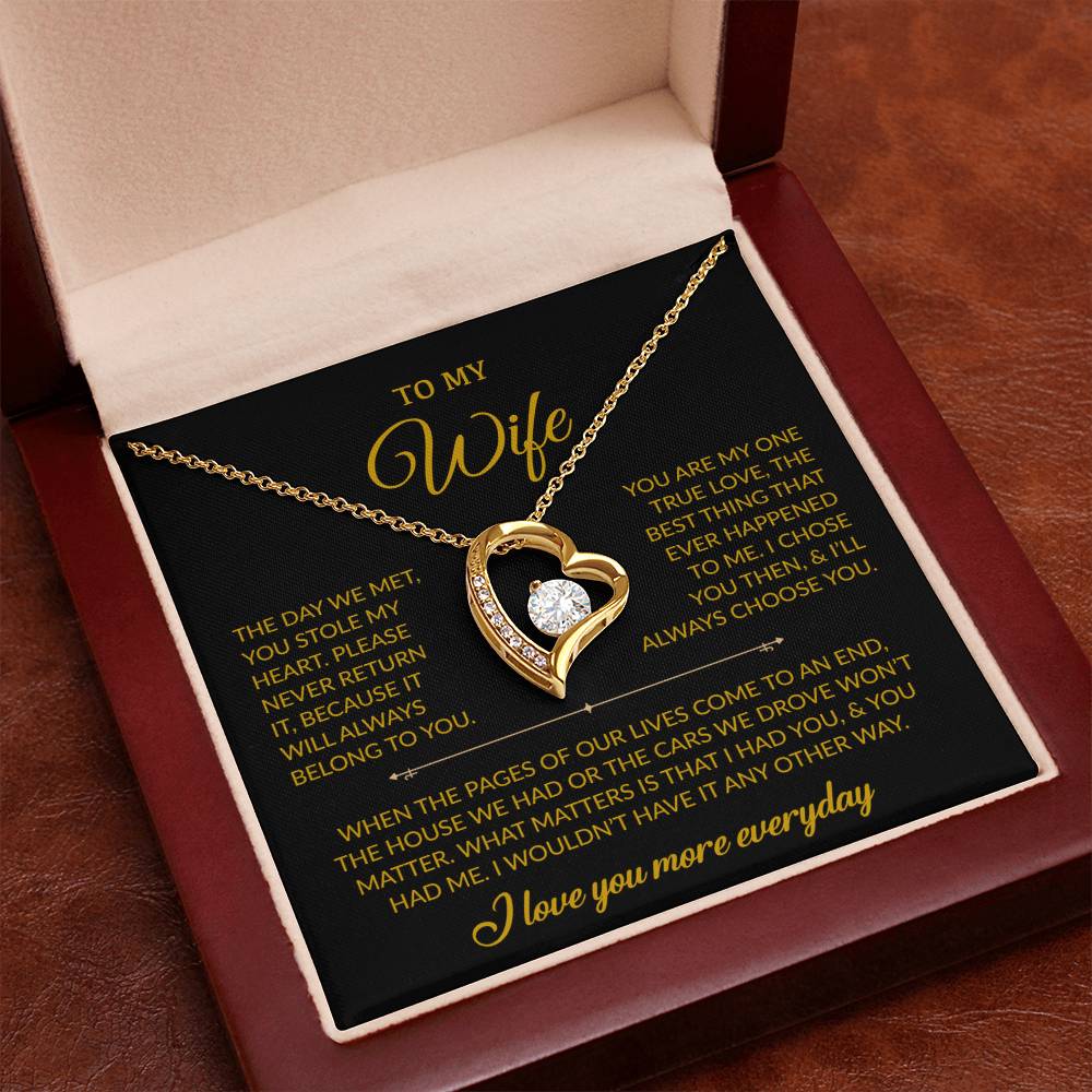 To My Wife Necklace, Gift For Wife, Anniversary Gift For Wife, Necklace For Wife 27_7_Gold
