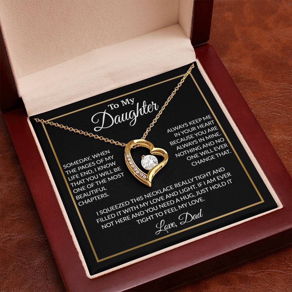 To My Daughter Necklace, Gift For Daughter From Dad, Daughter Father Necklace 5_12_Black