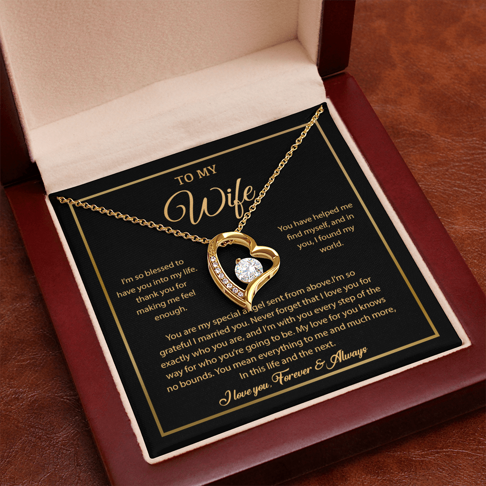 To My Wife Necklace, Gift For Wife, Anniversary Gift For Wife, Necklace For Wife 21_7_Gold