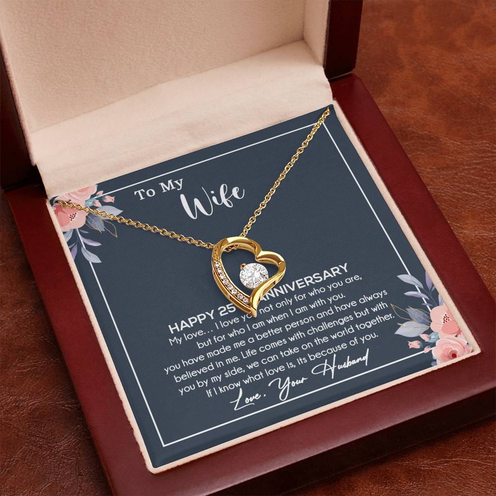 25th Anniversary Gift For Wife Necklace, 25 Year Anniversary, 25th Wedding Gift _Blue