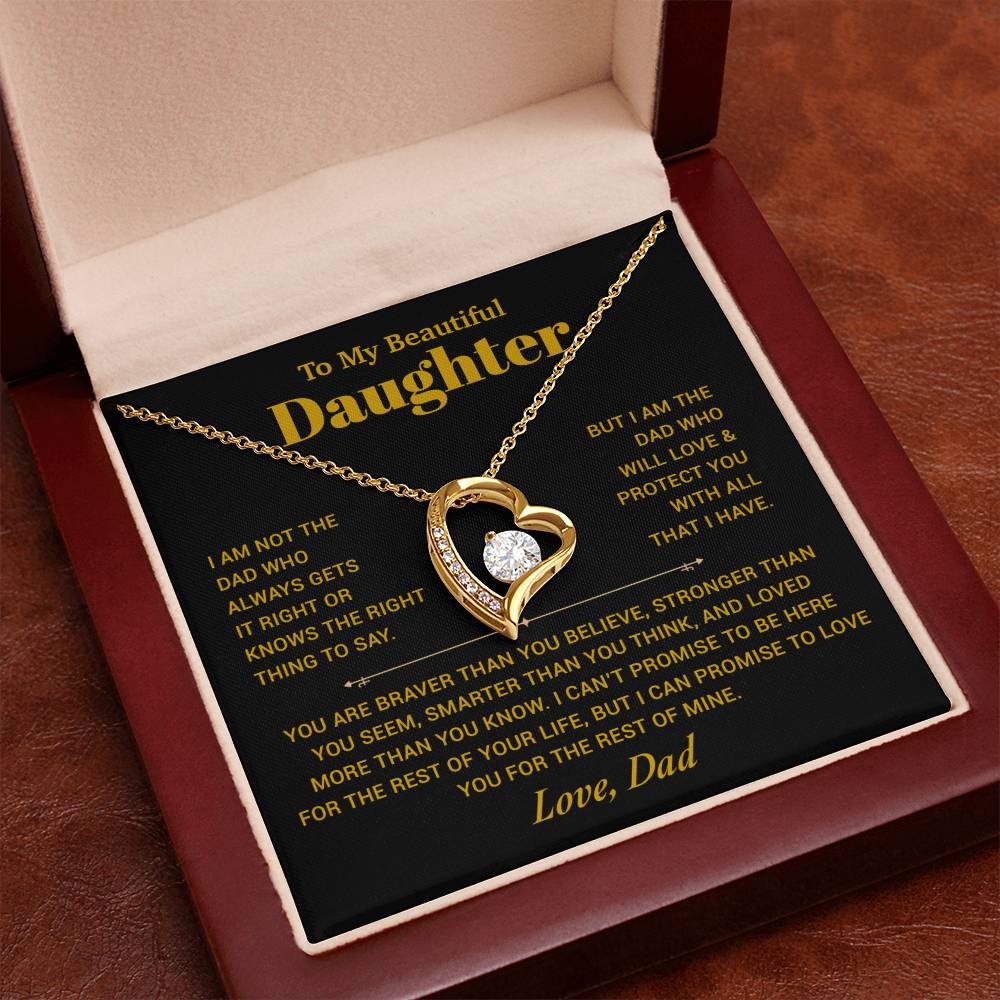 To My Daughter Necklace, Gift for Daughter from Dad, Father Daughter Necklace 21_10_Gold