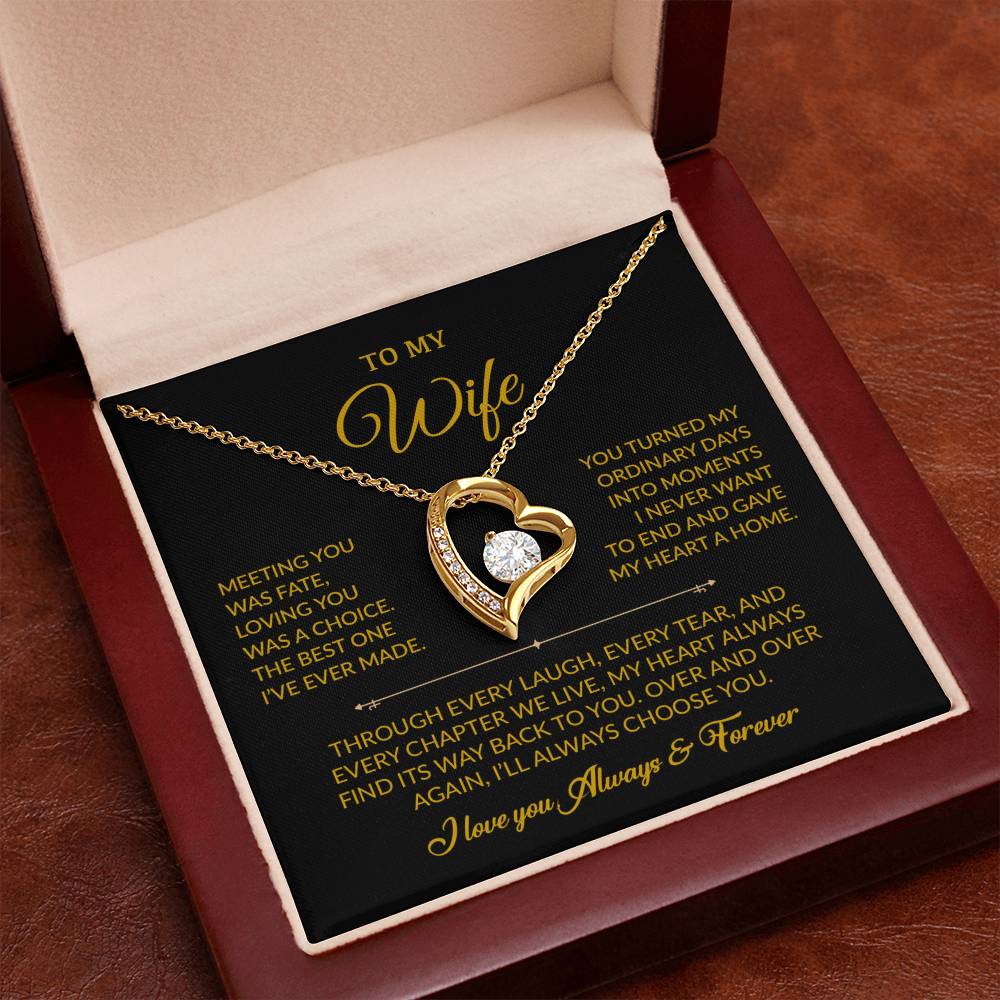 To My Wife Necklace, Gift For Wife, Anniversary Gift For Wife, Necklace For Wife 1_8_Gold