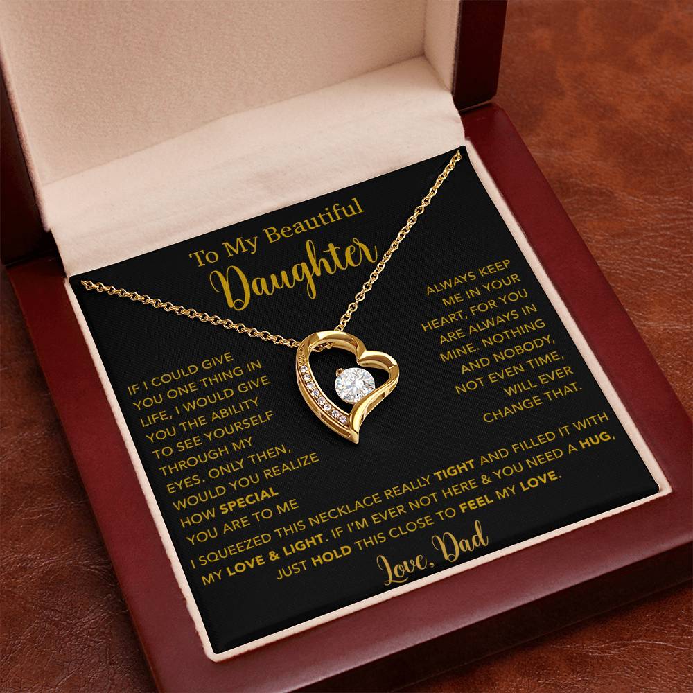 To My Daughter Necklace, Gift for Daughter from Dad, Father Daughter Necklace  4_5_Gold