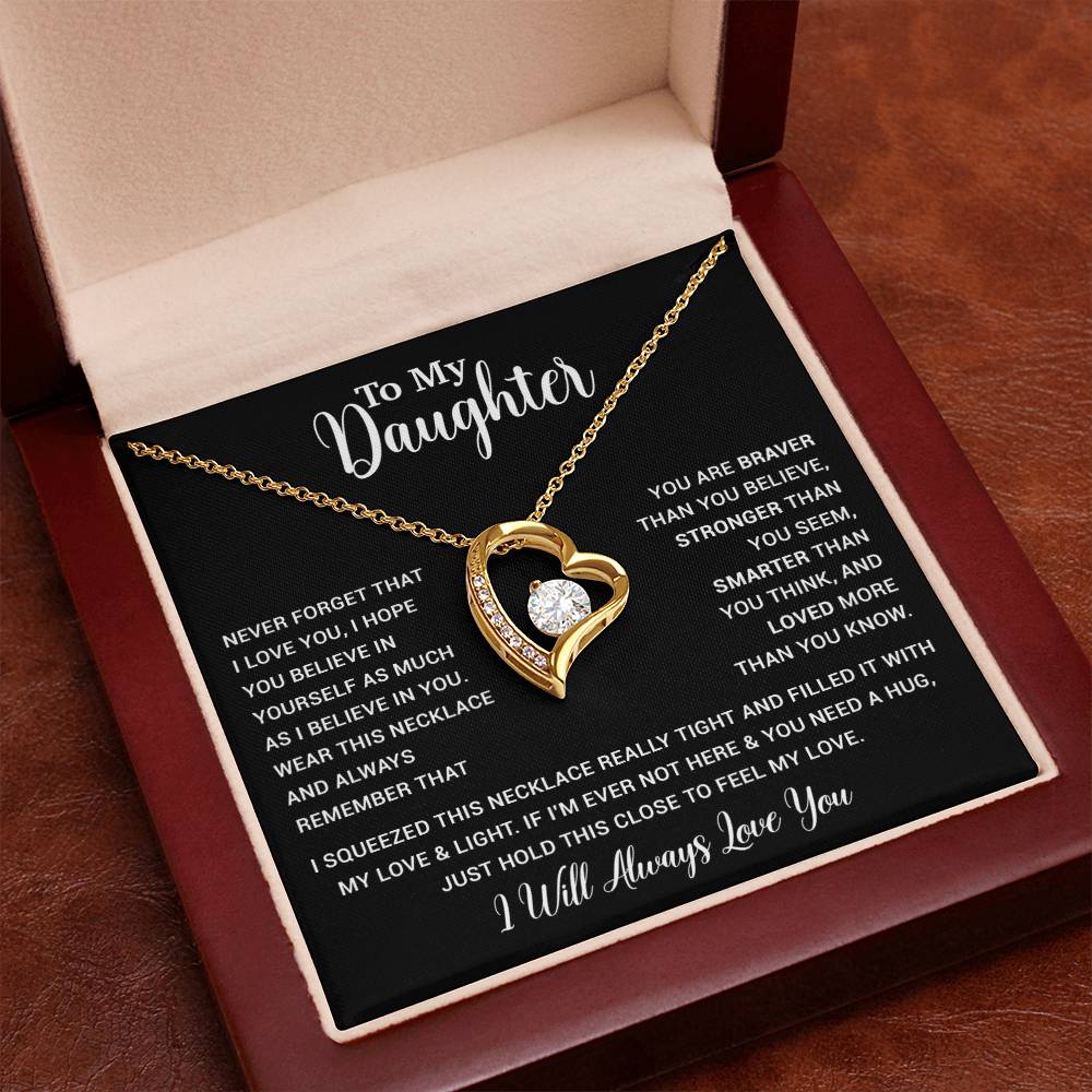 To My Daughter Necklace Gift for Daughter from Dad,Daughter Father Necklace 16_4_Black