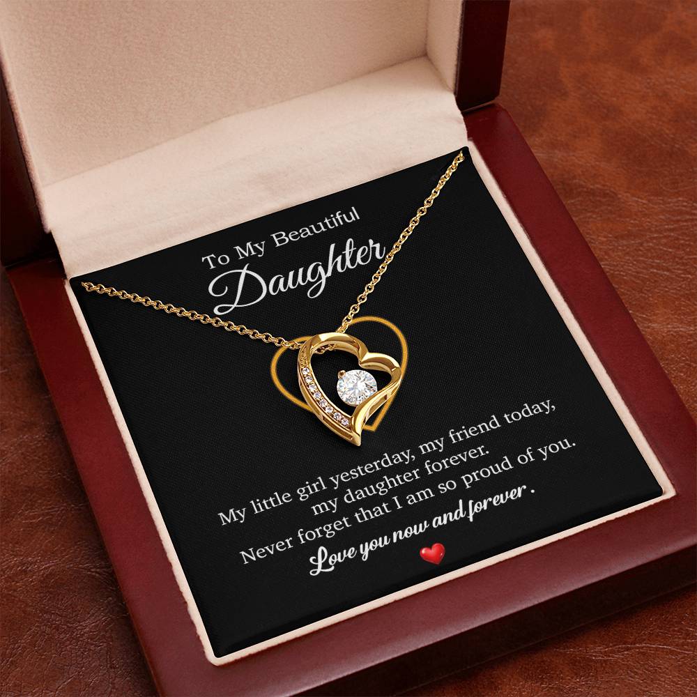 To My Daughter Necklace, Gift For Daughter From Dad, Daughter Father Necklace 10_7_Black