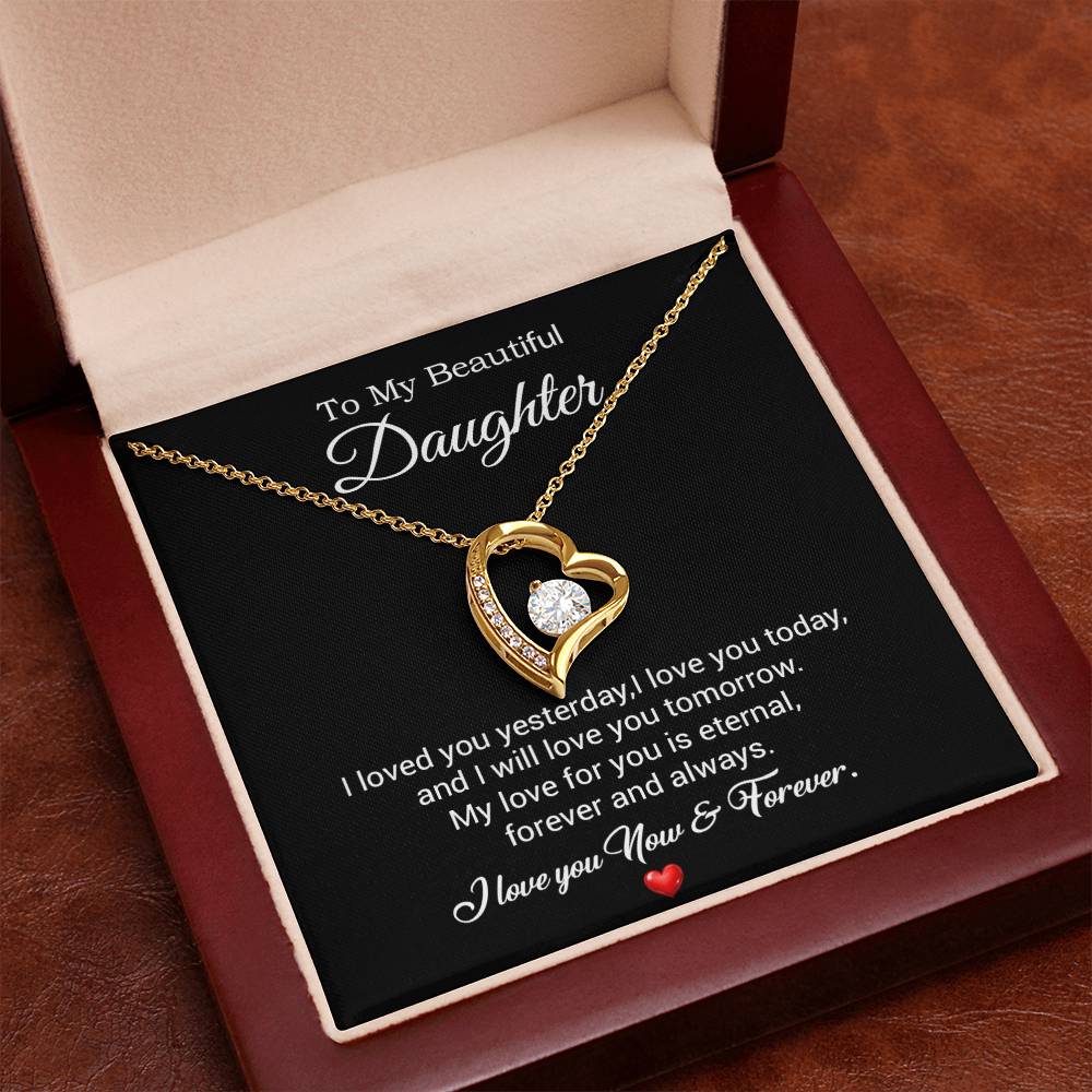 To My Daughter Necklace, Gift For Daughter From Dad, Daughter Father Necklace 30_7_Black