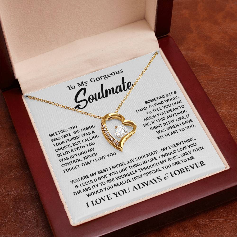 To My Gorgeous Soulmate Necklace, Soulmate Gift, Gift For Girlfriend, Christmas Gift 23_10_White