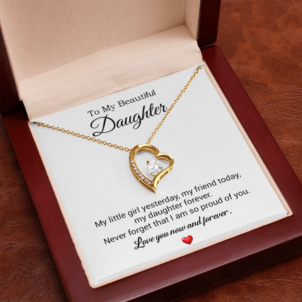 To My Daughter Necklace, Gift For Daughter From Dad, Daughter Father Necklace 10_7_White