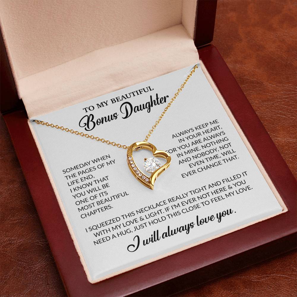 To My Bonus Daughter Necklace, Gift for Bonus Daughter, Step Daughter Birthday 25_11_White