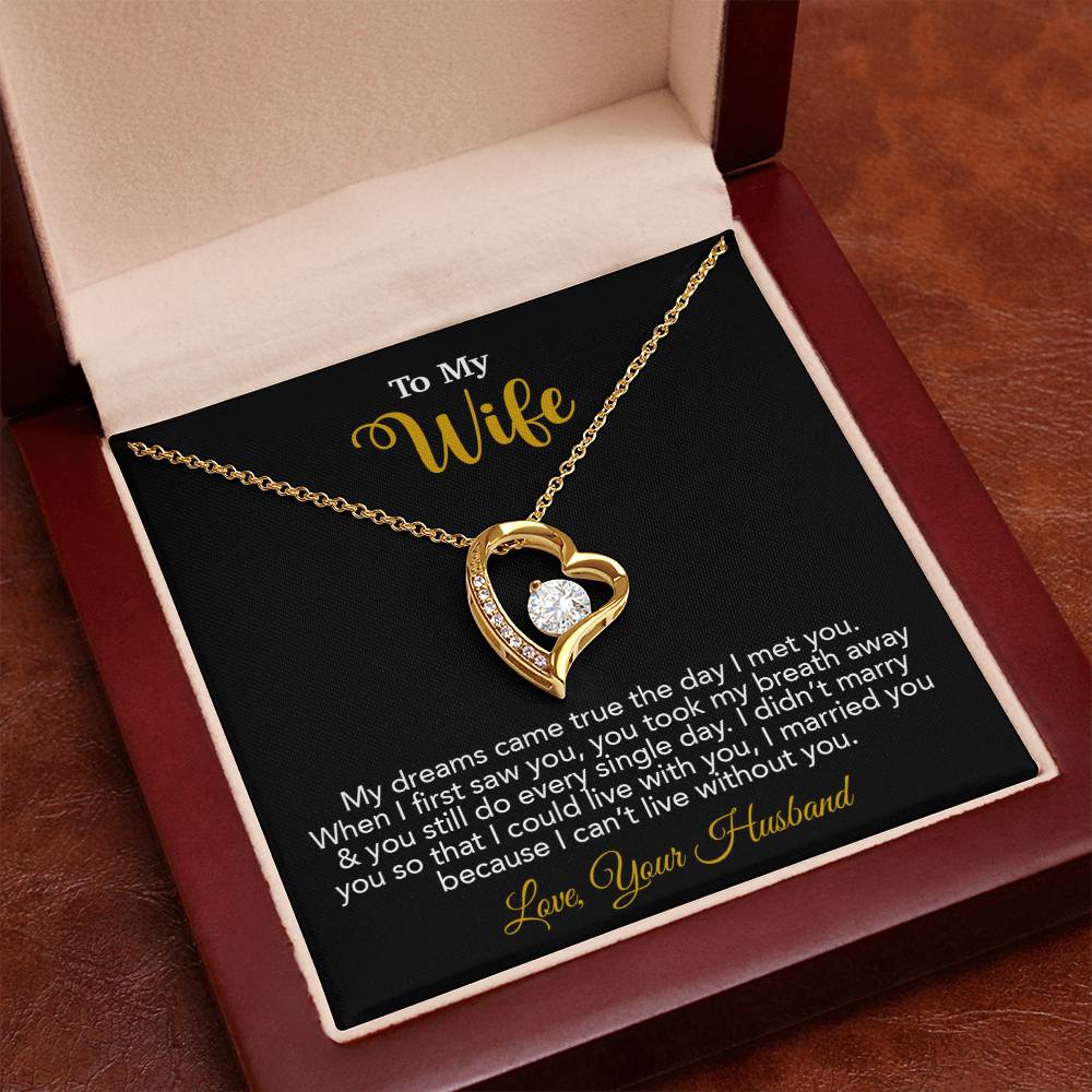 To My Wife Necklace, Wife Gift From Husband, Wife Husband Necklace, Christmas Gift 16_10_Gold