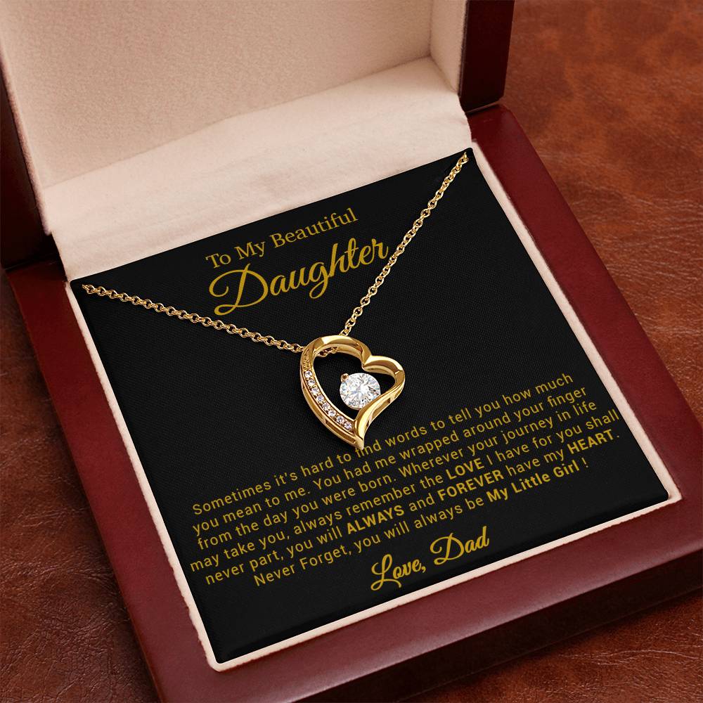 To My Daughter Necklace, Gift for Daughter from Dad, Father Daughter Necklace 21_4_Gold