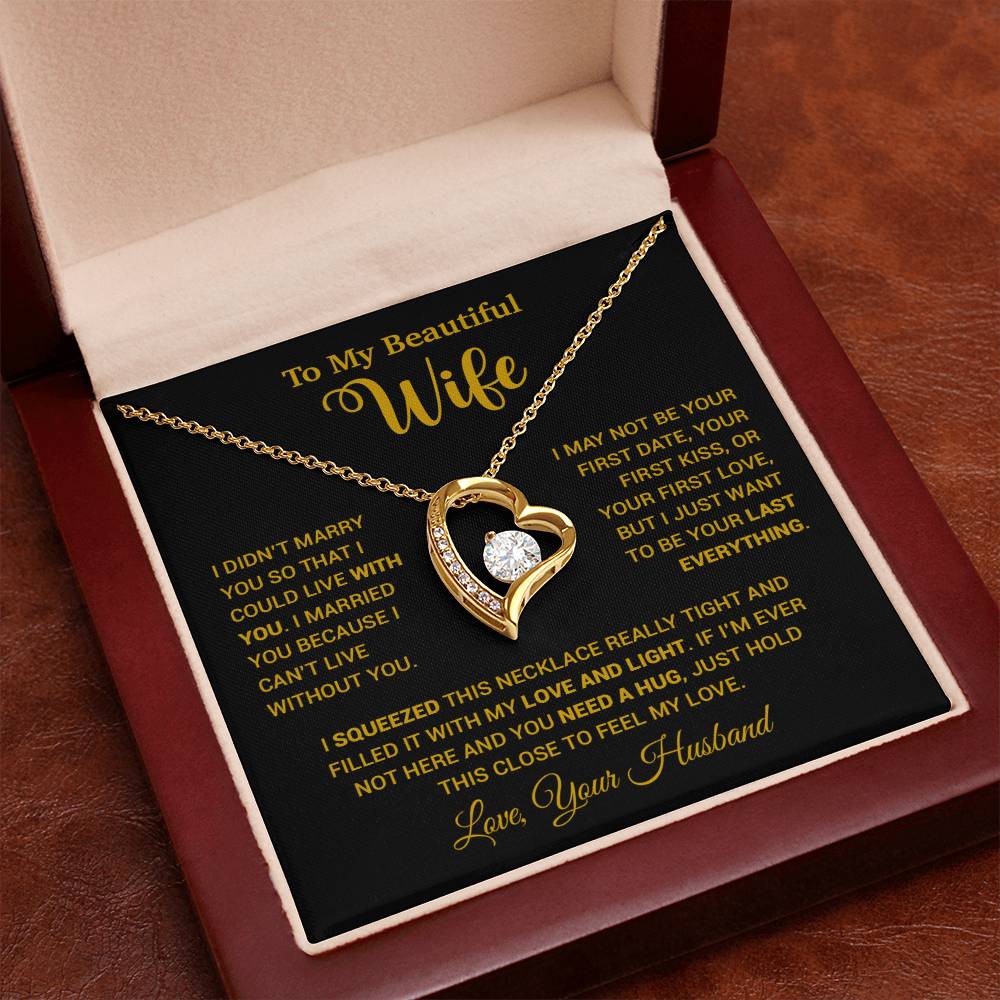 To My Wife Necklace, Wife Gift From Husband, Wife Husband Necklace, Christmas Gift 25_9_Gold
