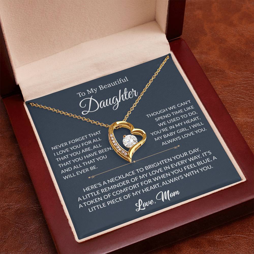 To My Daughter Necklace, Gift for Daughter from mom, Daughter mother Necklace 27_6_Blue