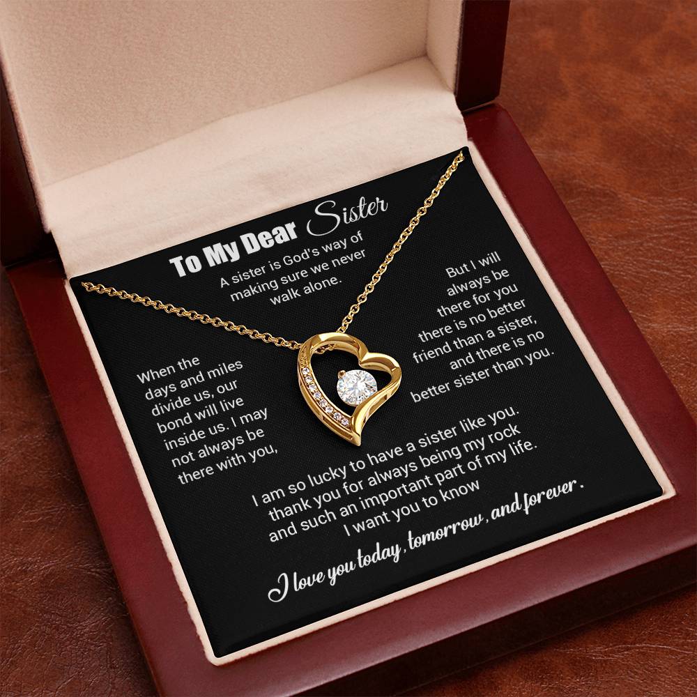 To My Sister Necklace, Brother to Sister, Birthday gift For Sister from Brother 3_4_Black