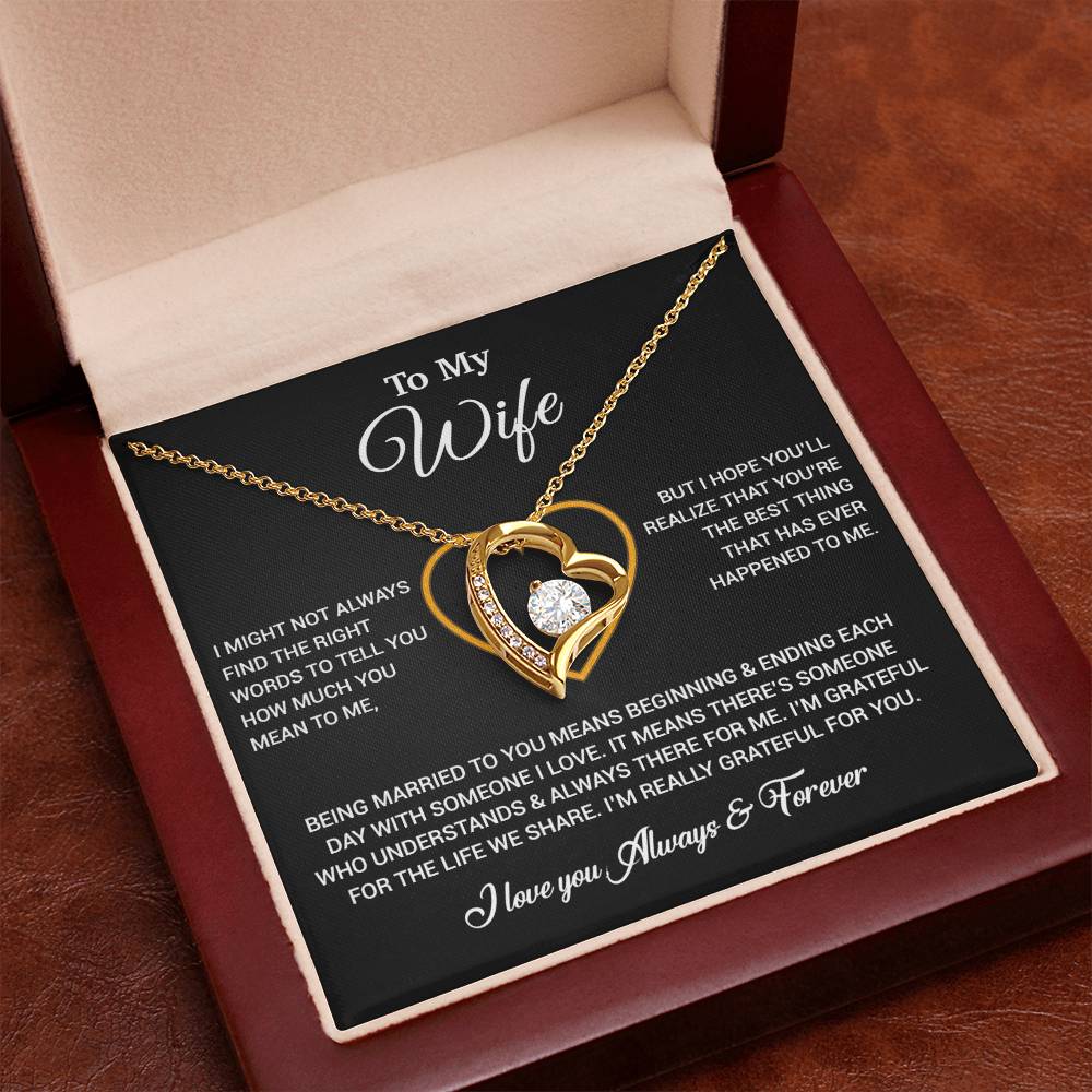 To My Wife Necklace, Gift For Wife, Anniversary Gift For Wife, Necklace For Wife 20_6_Black