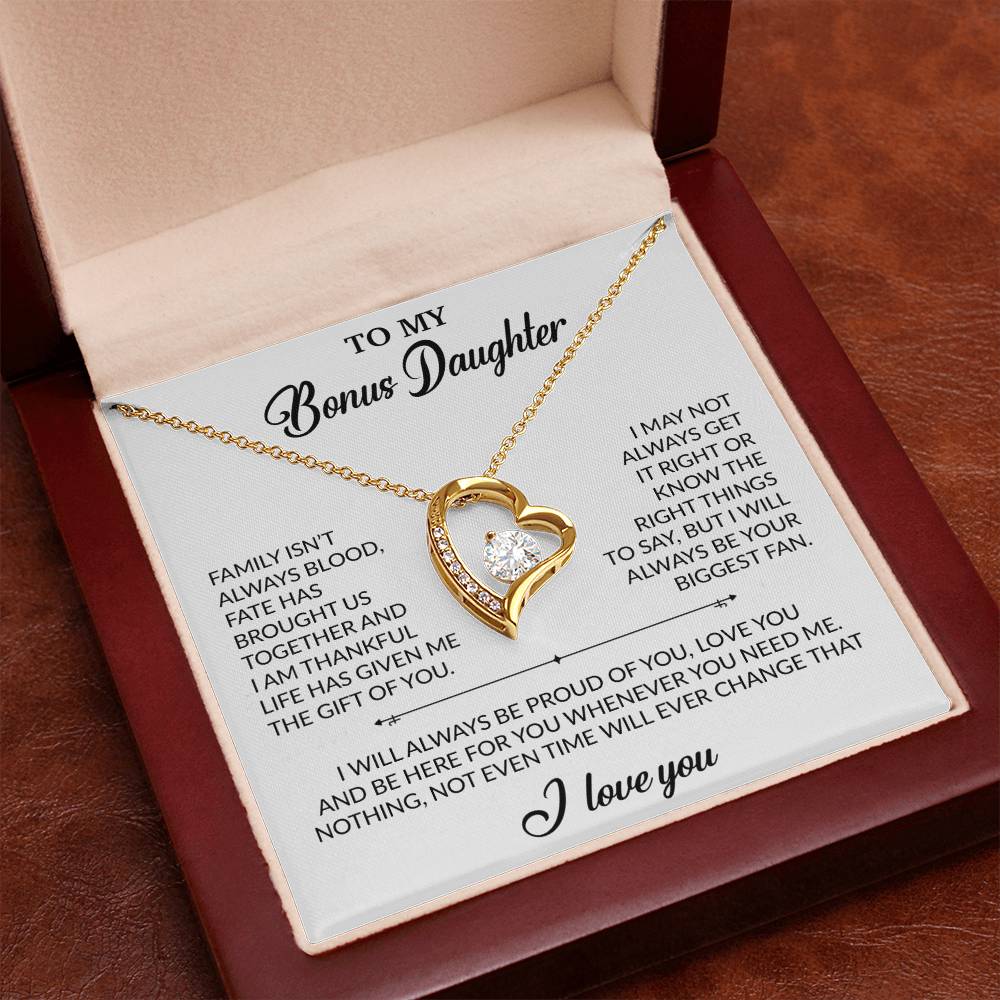 To My Bonus Daughter Necklace, Gift for Bonus Daughter, Step Daughter Birthday 20_2_White