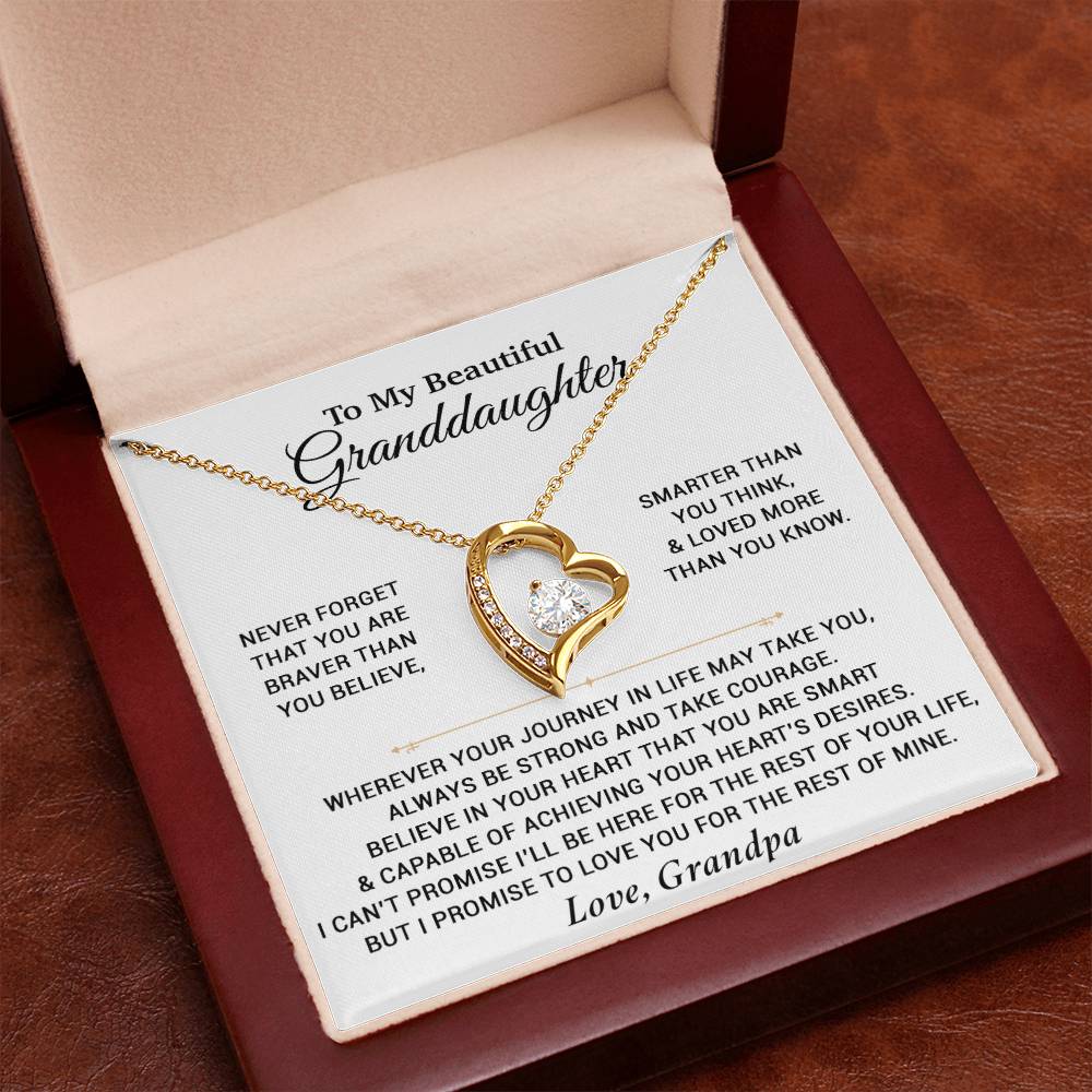 To My Granddaughter Necklace, Birthday Gift For Granddaughter, Birthday Gifts 9_6_White