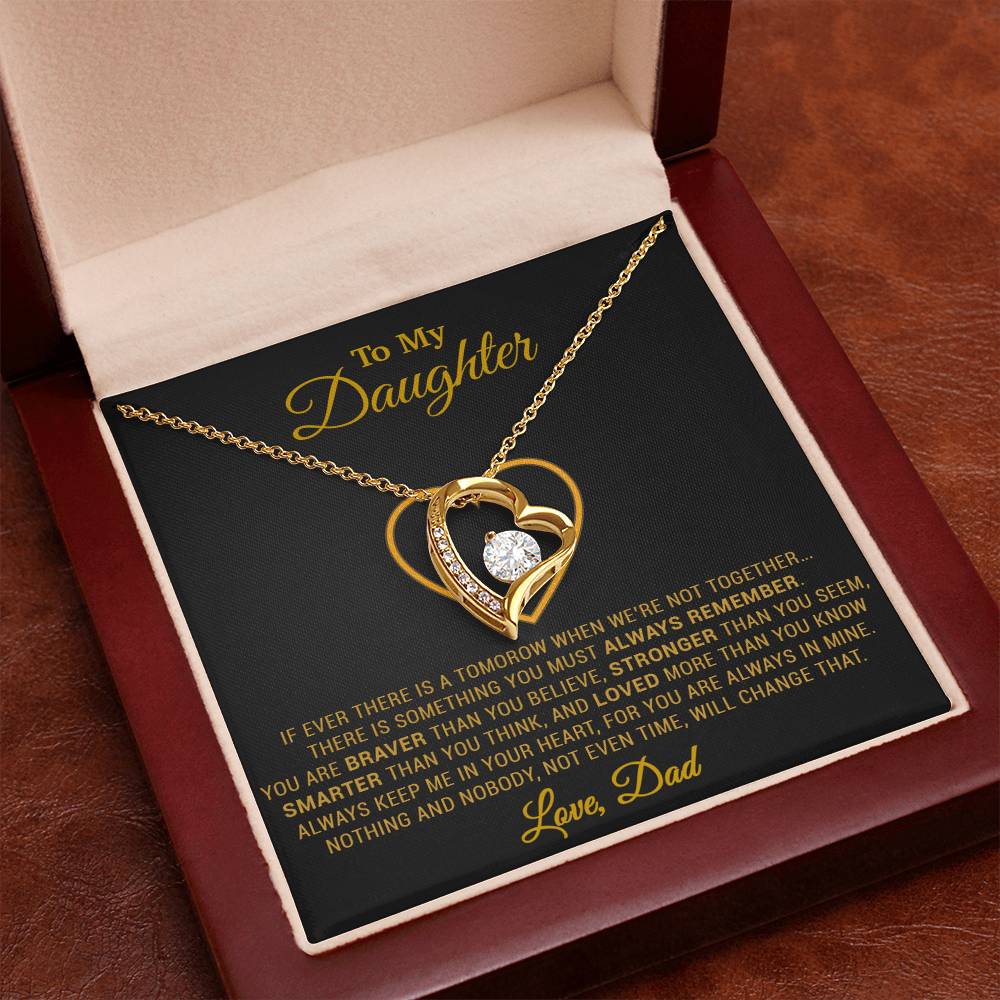 To My Daughter Necklace, Gift for Daughter from Dad, Father Daughter Necklace 12_12_Gold