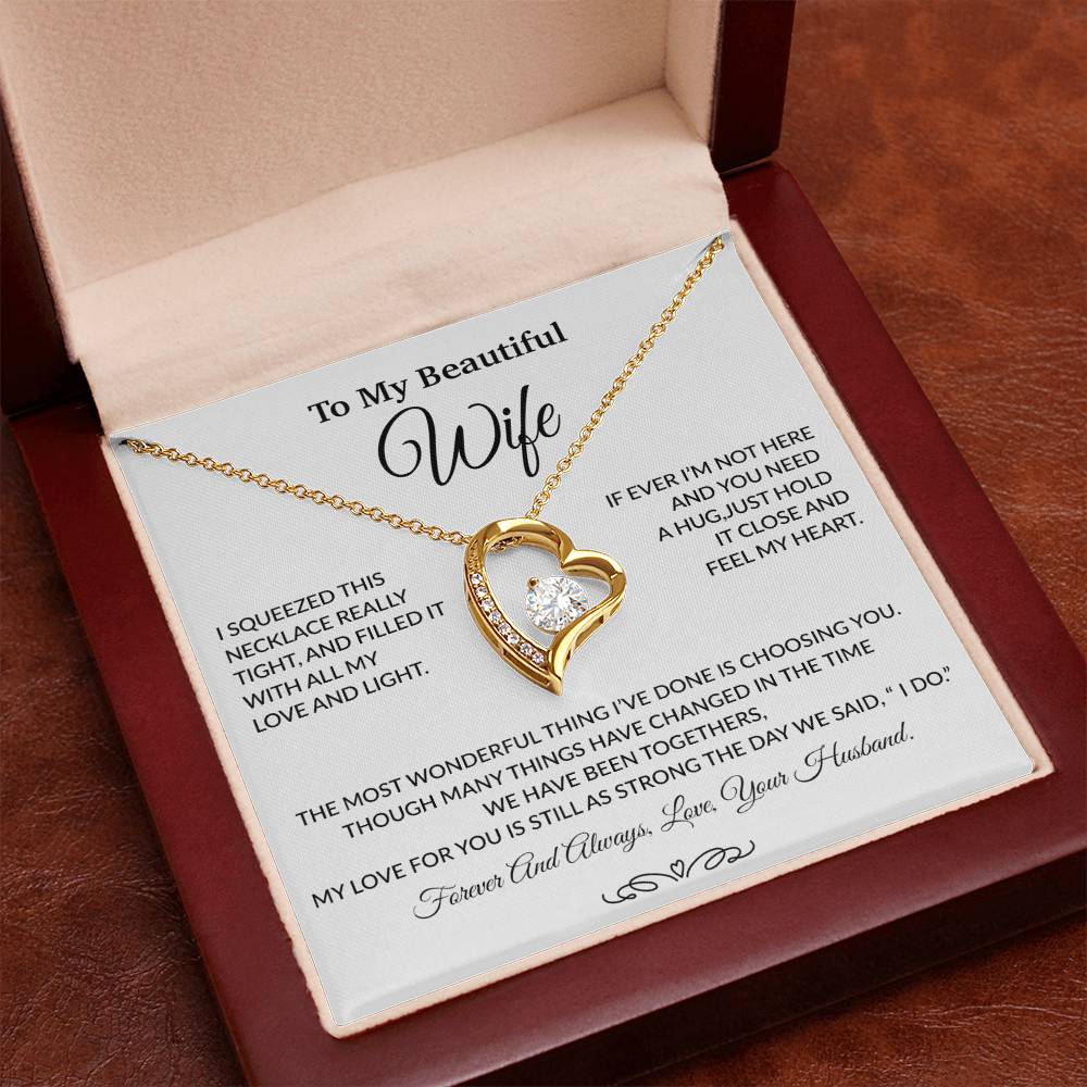 To My Wife Necklace, Gift For Wife, Anniversary Gift For Wife, Necklace For Wife 27_9_White