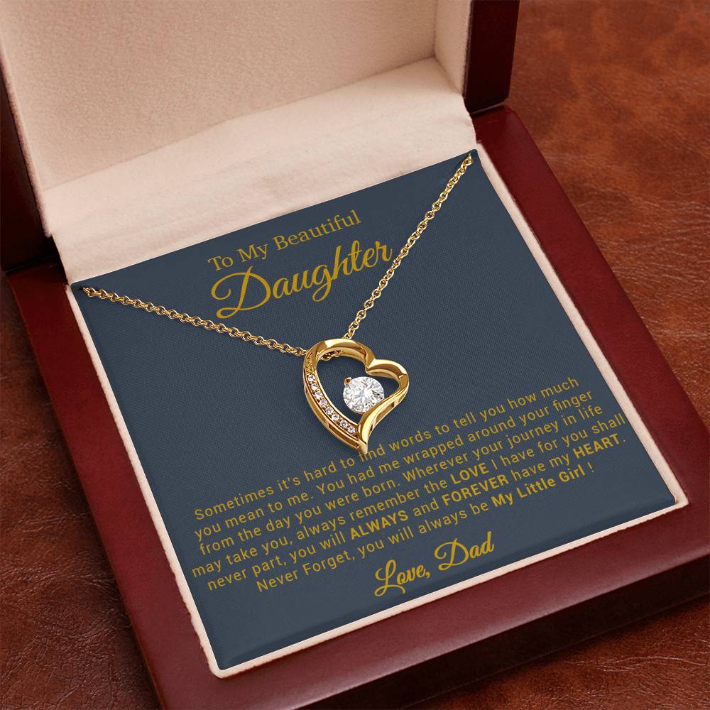 To My Daughter Necklace, Gift for Daughter from Dad, Father Daughter Necklace 20_4_Gold