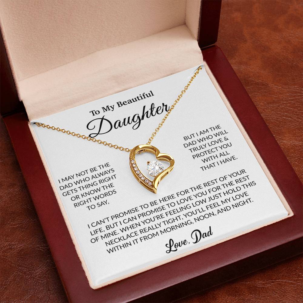 To My Daughter Necklace, Gift for Daughter from Dad, Father Daughter Necklace 16_6_White