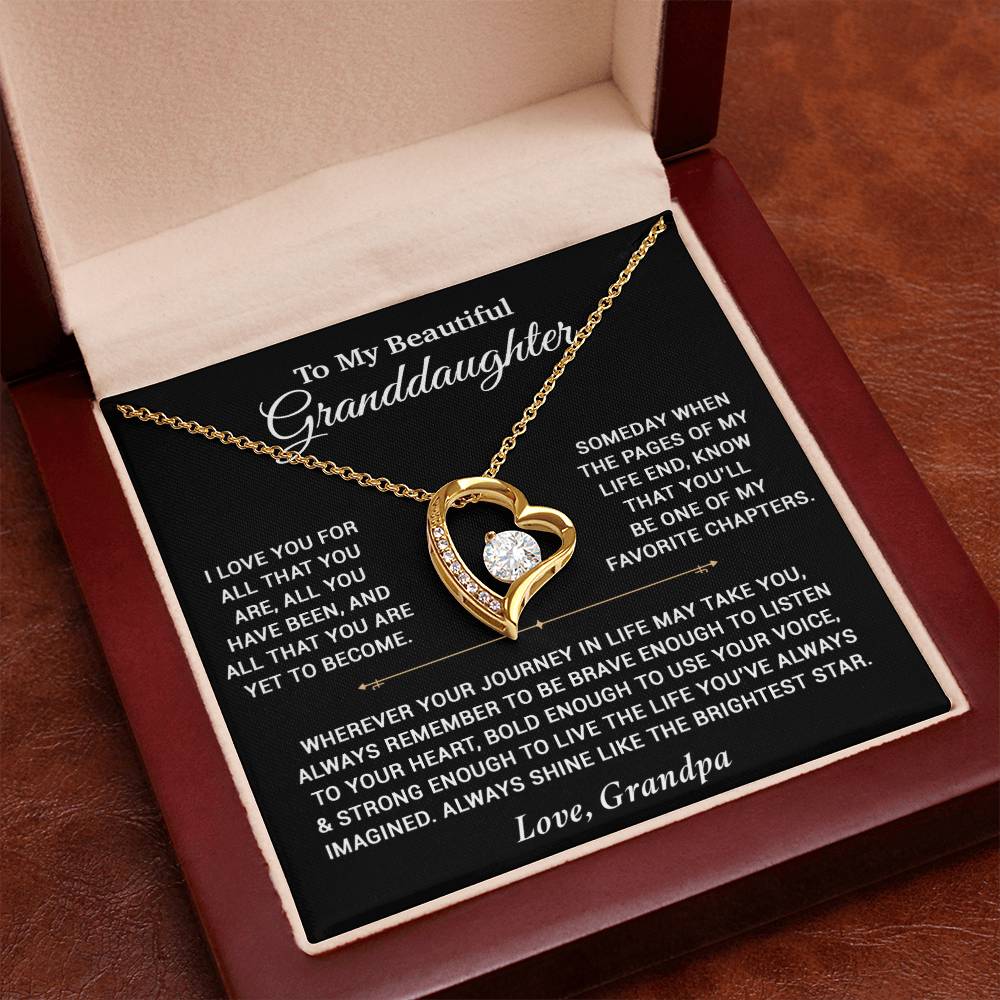 To My Granddaughter Necklace, Birthday Gift For Granddaughter, Birthday Gifts 12_6_Black