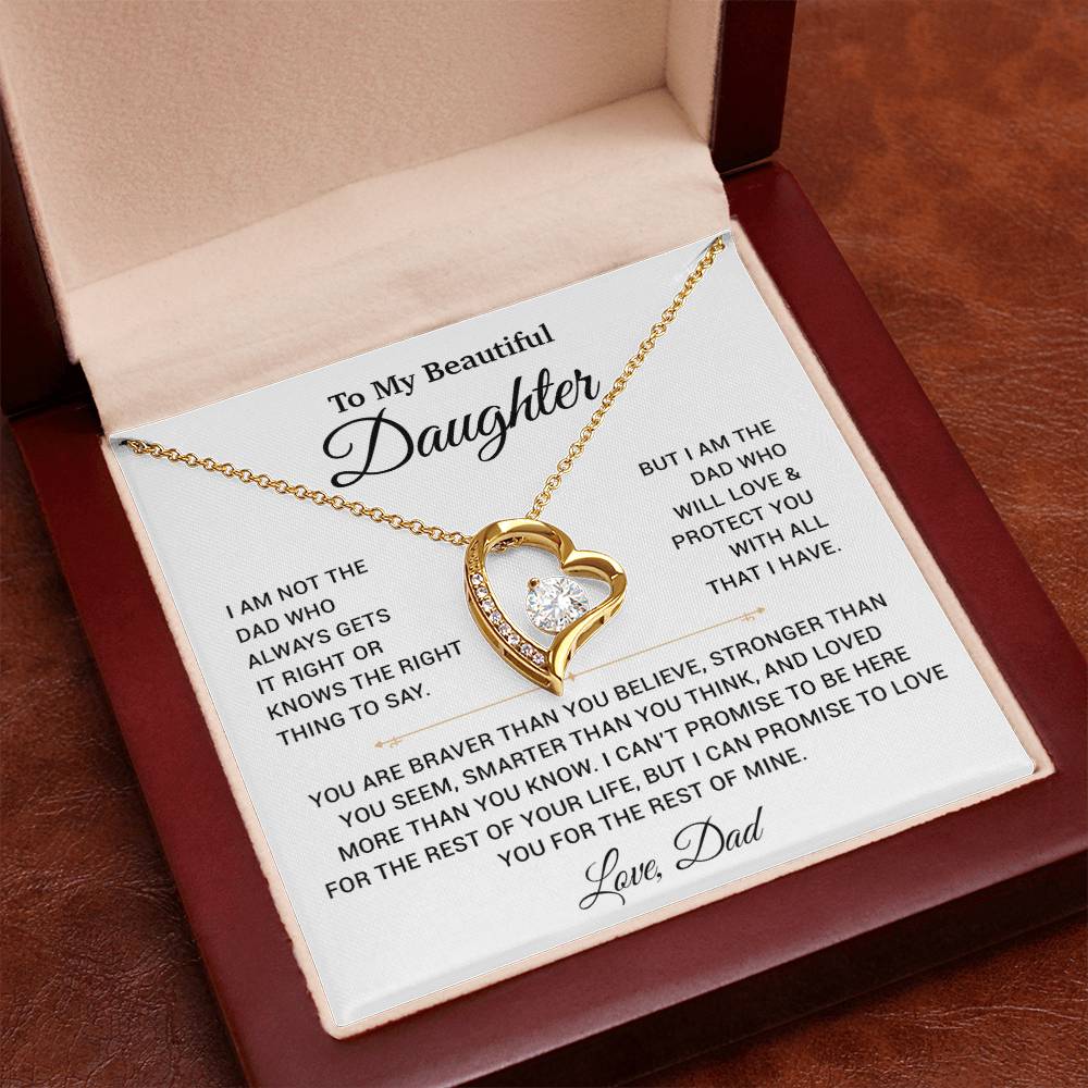 To My Daughter Necklace, Gift for Daughter from Dad, Father Daughter Necklace 19_11_White