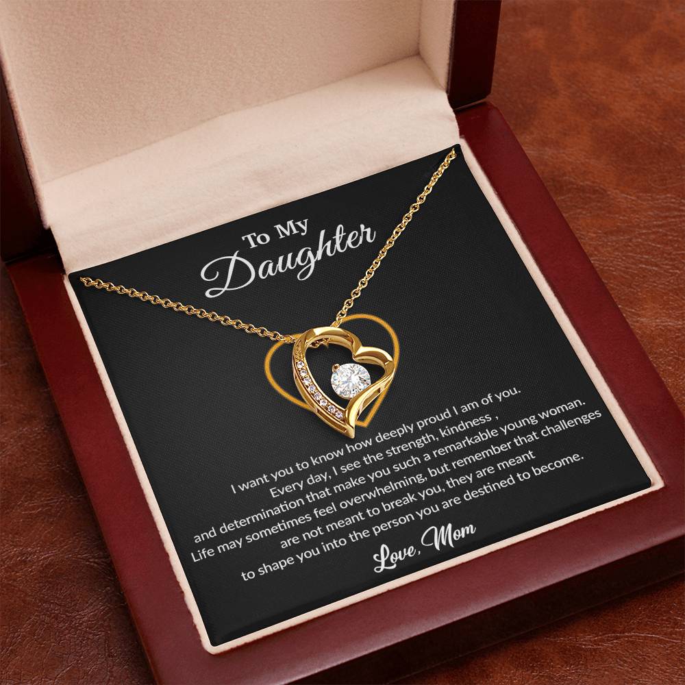 To My Daughter Necklace, Gift for Daughter from Dad, Father Daughter Necklace 10_8_Black