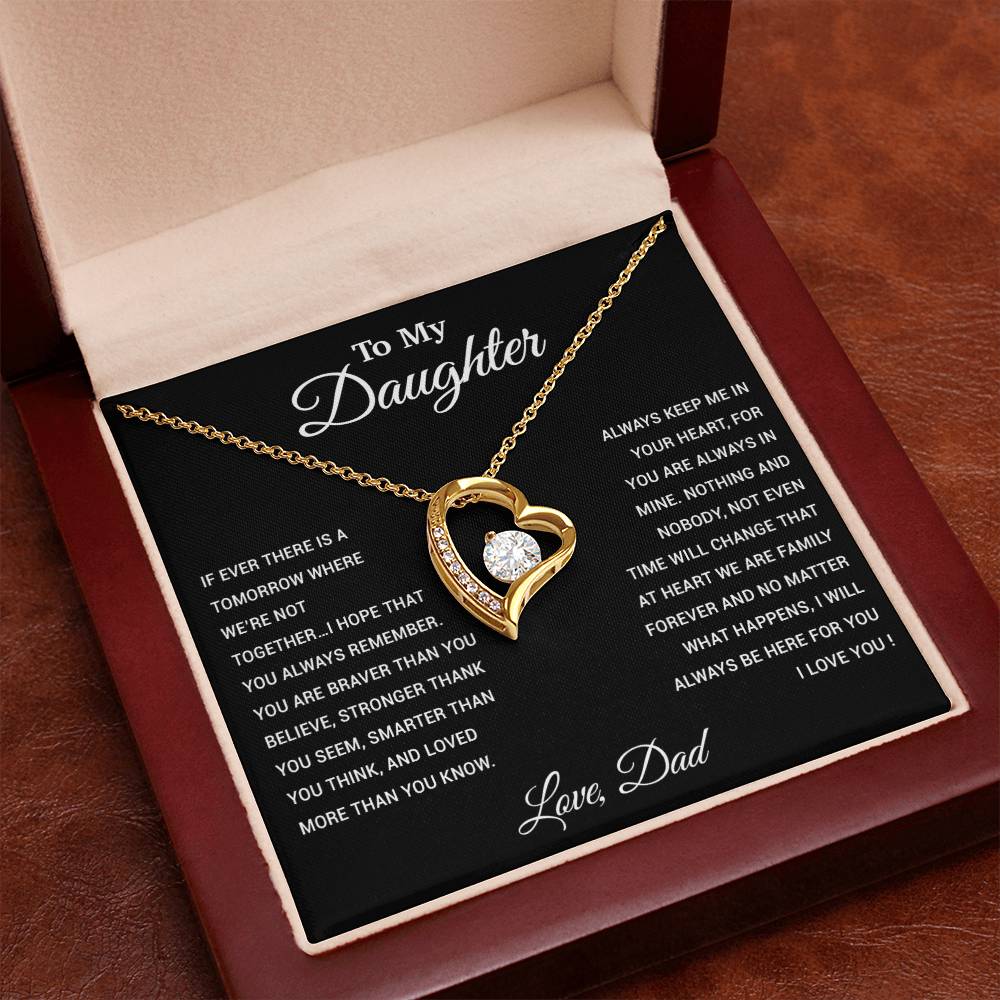 To My Daughter Necklace, Gift for Daughter from Dad, Father Daughter Necklace 26_3_Black