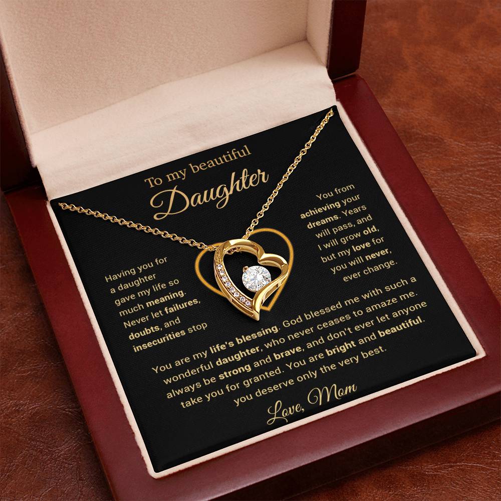 To My Daughter Necklace, Gift for Daughter from Mom, Daughter Mother Necklace 25_3_Gold