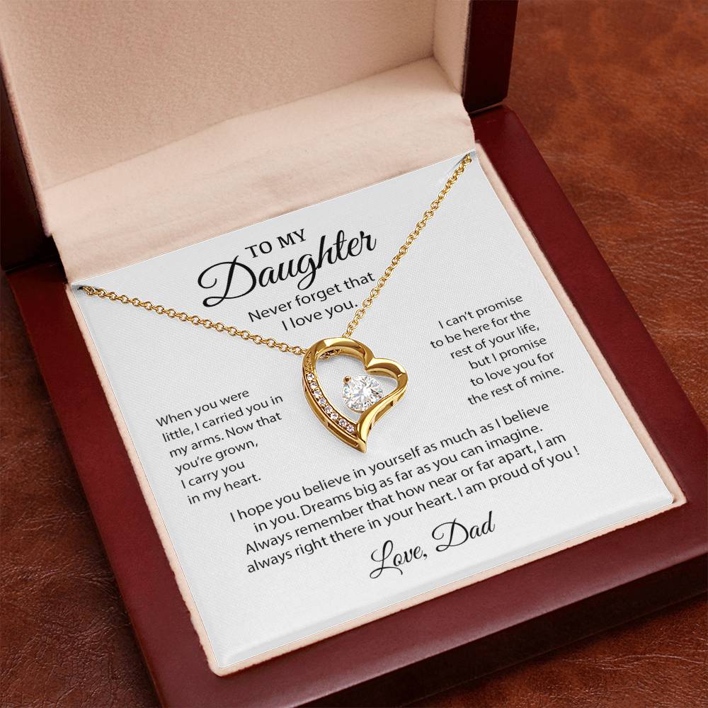 To My Daughter Necklace, Gift for Daughter from Dad, Father Daughter Necklace 10_6_White