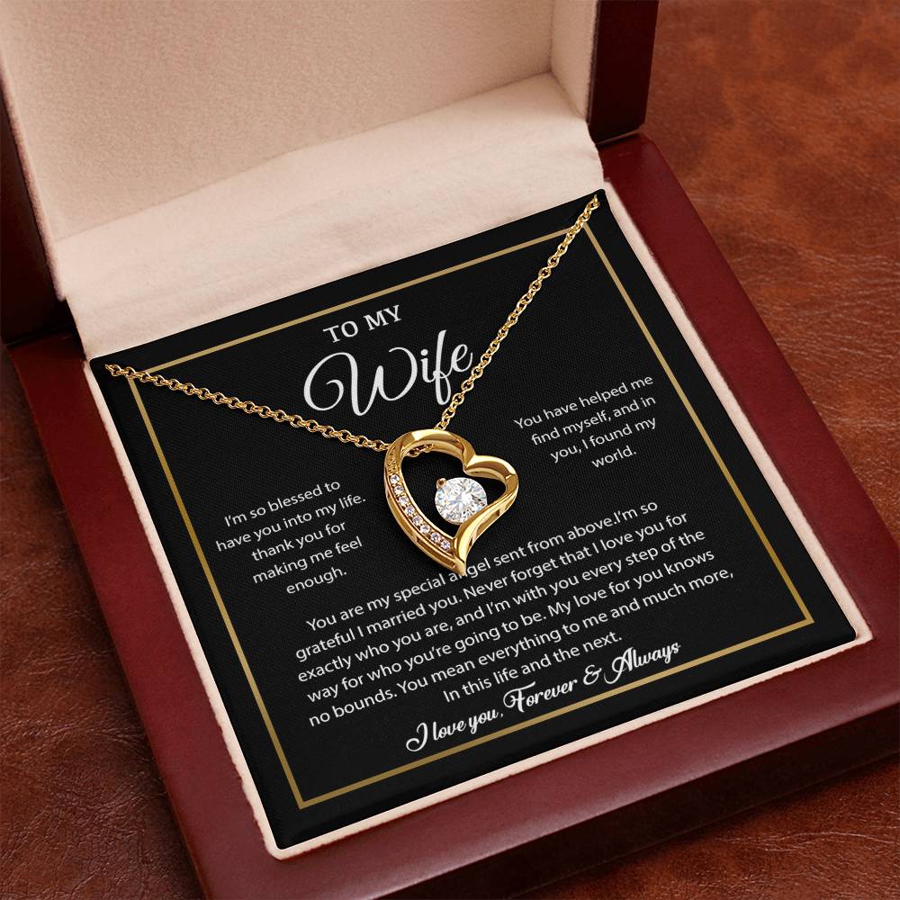 To My Wife Necklace, Gift For Wife, Anniversary Gift For Wife, Necklace For Wife 21_7_Black