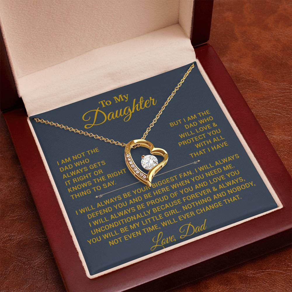 To My Daughter Necklace, Gift for Daughter from Dad, Father Daughter Necklace 6_10_Gold