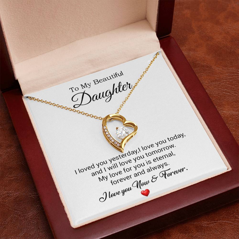 To My Daughter Necklace, Gift For Daughter From Dad, Daughter Father Necklace 30_7_White
