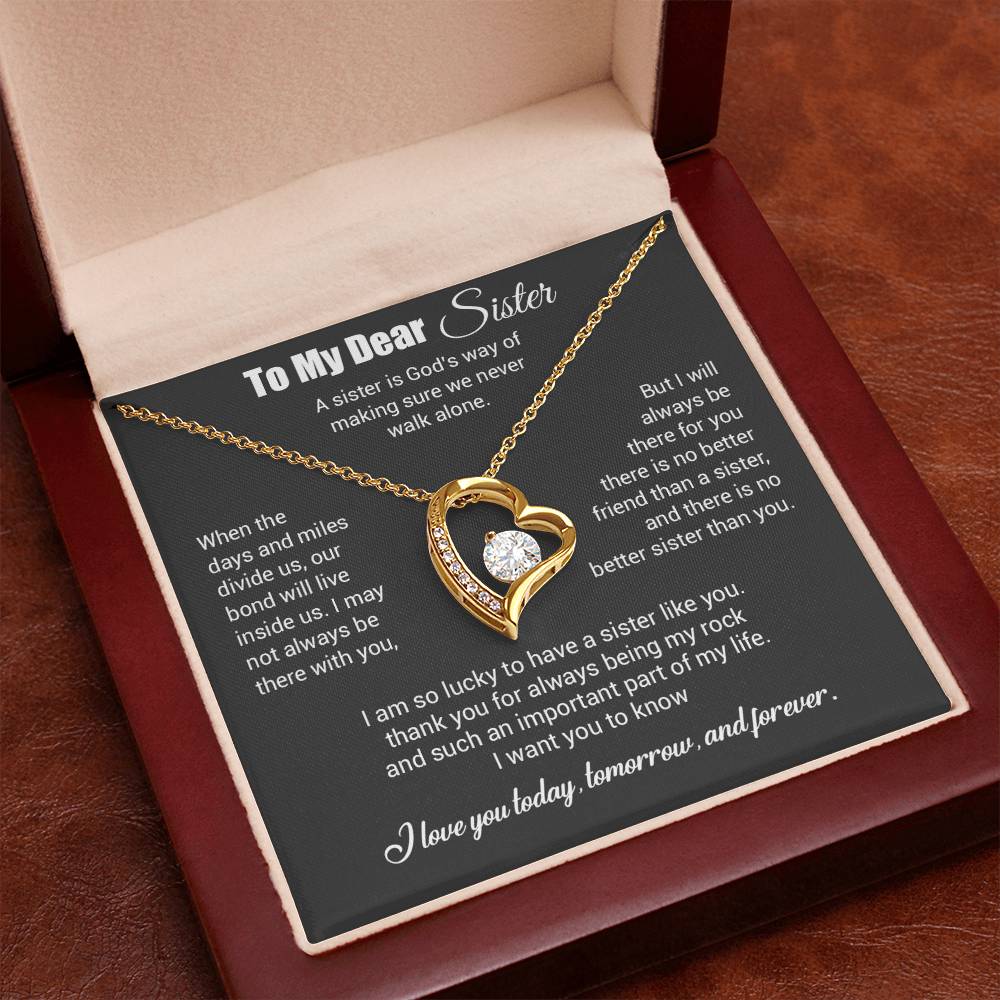 To My Sister Necklace, Brother to Sister, Birthday gift For Sister from Brother 3_4_Gray