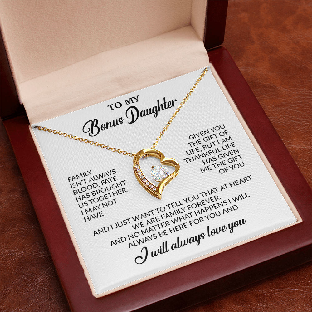 To My Bonus Daughter Necklace, Gift for Bonus Daughter, Step Daughter Birthday 26_11_White