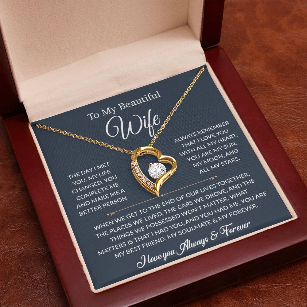 To My Wife Necklace, Gift For Wife, Anniversary Gift For Wife, Necklace For Wife 26_6_Blue