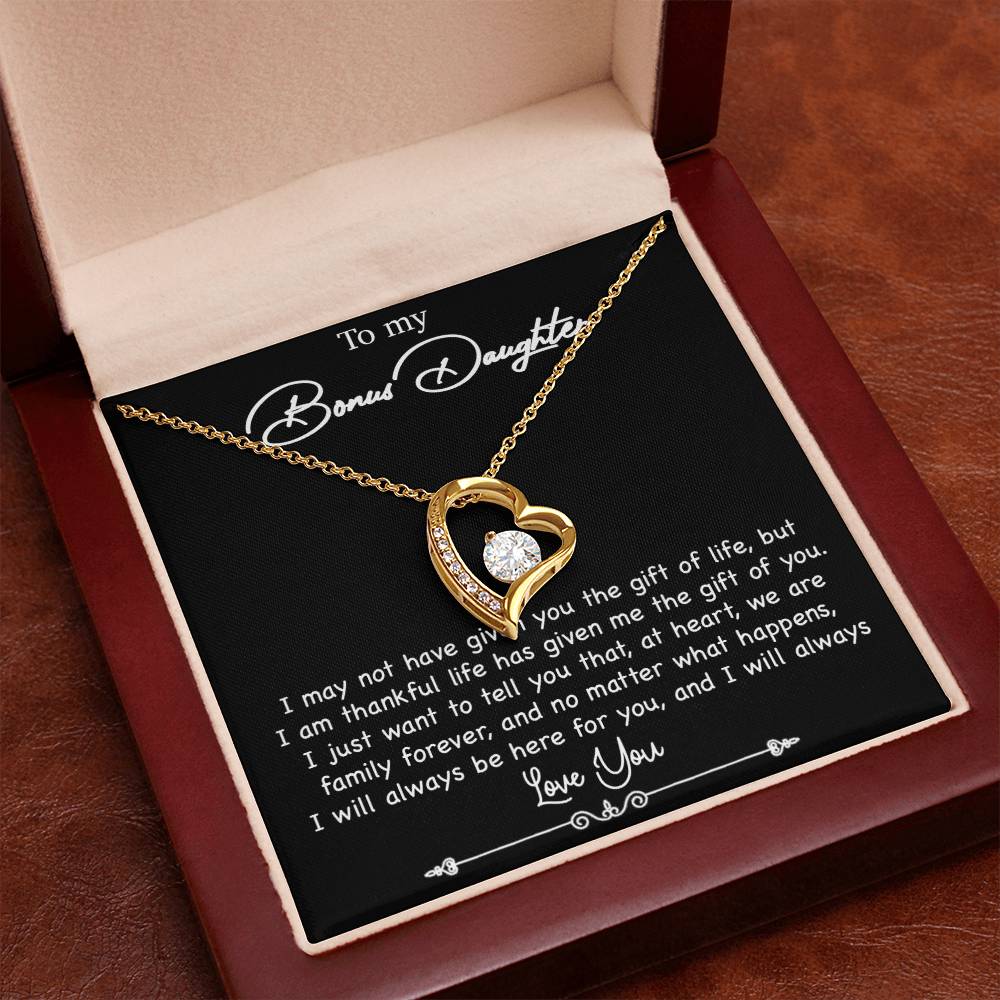 To My Bonus Daughter Necklace, Gift for Bonus Daughter, Step Daughter Birthday 5_10_Black
