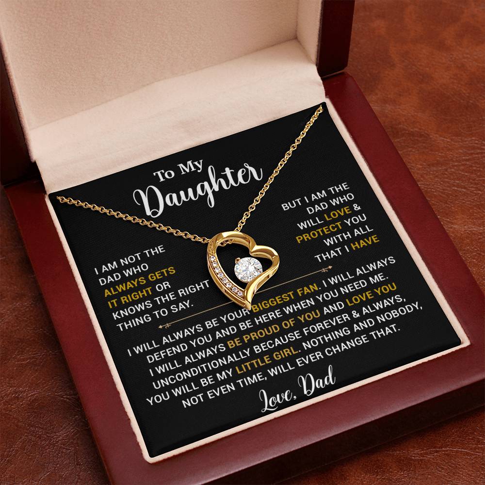 To My Daughter Necklace, Gift for Daughter from Dad, Father Daughter Necklace 13_4_Gold